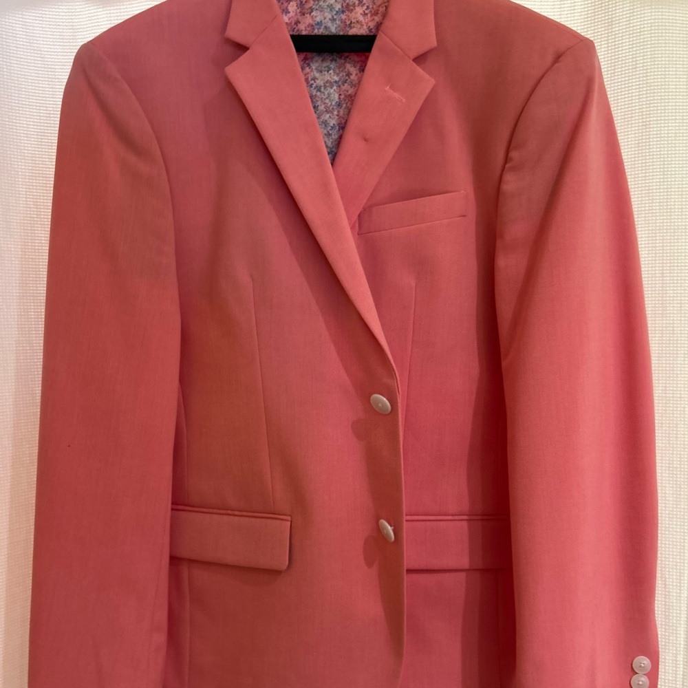 Egara Chambray Pink Blazer size 38 Slim fit New